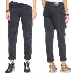 One Teaspoon Distressed Awesome Baggies Fox Black